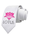 Lotus Flower Design Gradient - Text Printed White Necktie by TooLoud