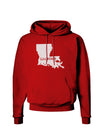 Louisiana - United States Shape Dark Hoodie Sweatshirt by TooLoud-Hoodie-TooLoud-Red-Small-Davson Sales