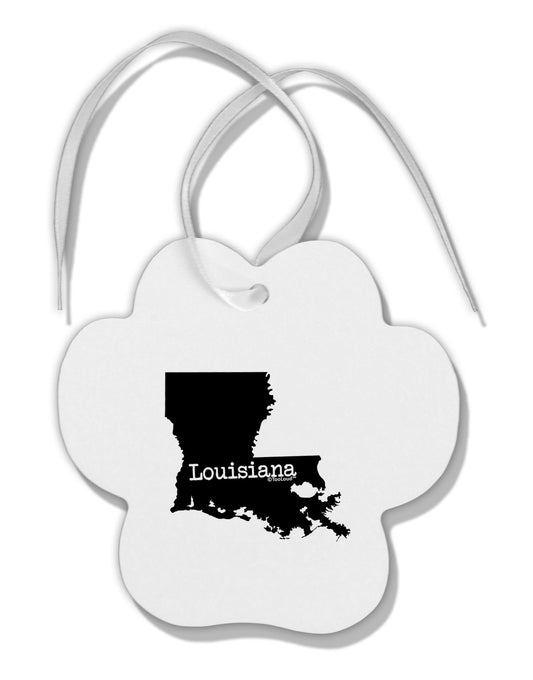 Louisiana - United States Shape Paw Print Shaped Ornament-Ornament-TooLoud-White-Davson Sales