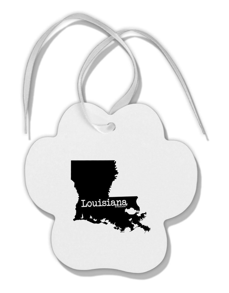 Louisiana - United States Shape Paw Print Shaped Ornament-Ornament-TooLoud-White-Davson Sales