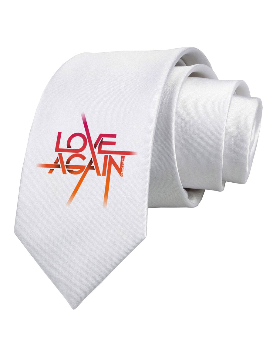 Love Again Typography Printed White Necktie