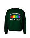 Love Always Wins with Date - Marriage Equality Adult Dark Sweatshirt-Sweatshirts-TooLoud-Deep-Forest-Green-Small-Davson Sales