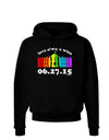 Love Always Wins with Date - Marriage Equality Dark Hoodie Sweatshirt-Hoodie-TooLoud-Black-Small-Davson Sales