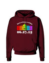 Love Always Wins with Date - Marriage Equality Dark Hoodie Sweatshirt-Hoodie-TooLoud-Maroon-Small-Davson Sales