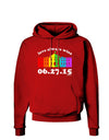 Love Always Wins with Date - Marriage Equality Dark Hoodie Sweatshirt-Hoodie-TooLoud-Red-Small-Davson Sales