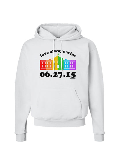 Love Always Wins with Date - Marriage Equality Hoodie Sweatshirt-Hoodie-TooLoud-White-Small-Davson Sales