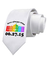 Love Always Wins with Date - Marriage Equality Printed White Necktie