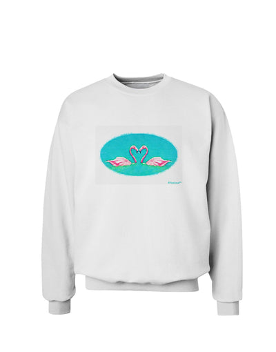 Love Birds - Flamingos Watercolor Sweatshirt-Sweatshirts-TooLoud-White-Small-Davson Sales