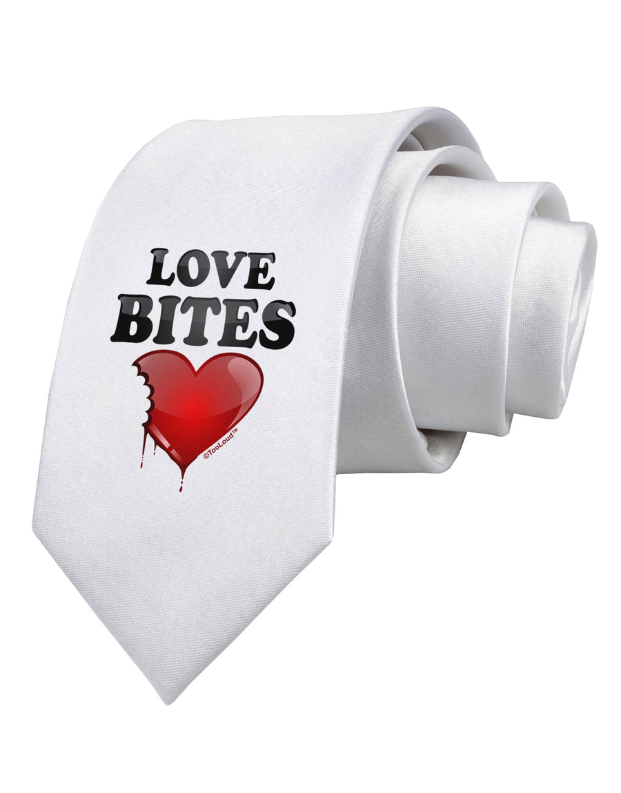 Love Bites Printed White Necktie