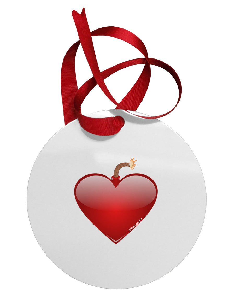 Love Bomb Circular Metal Ornament-Ornament-TooLoud-White-Davson Sales