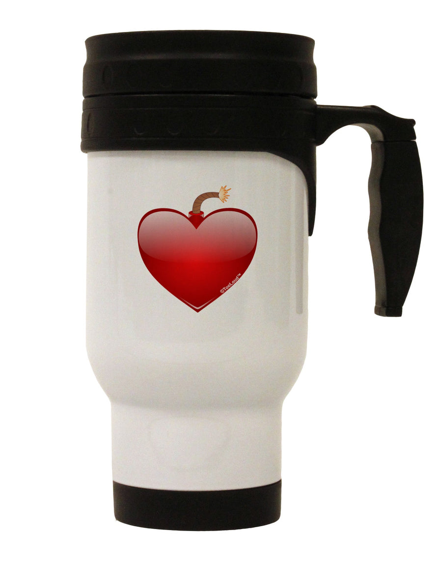 Love Bomb Stainless Steel 14oz Travel Mug-Travel Mugs-TooLoud-White-Davson Sales