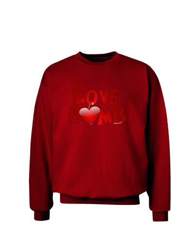 Love Bomb Text Adult Dark Sweatshirt-Sweatshirts-TooLoud-Deep-Red-Small-Davson Sales