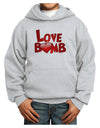 Love Bomb Text Youth Hoodie Pullover Sweatshirt-Youth Hoodie-TooLoud-Ash-XS-Davson Sales