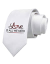 Love Is All We Need Printed White Necktie