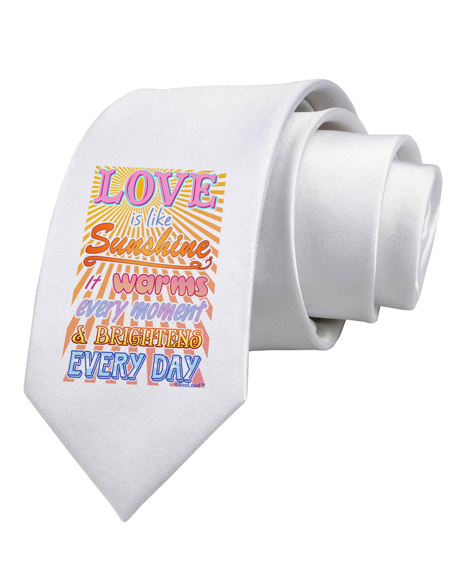 Love is like Sunshine - Sunburst Printed White Necktie