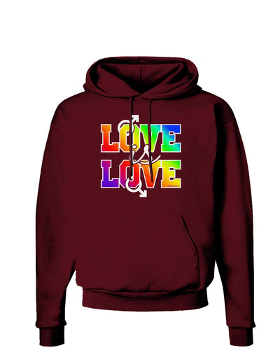 Love Is Love Gay Pride Dark Hoodie Sweatshirt-Hoodie-TooLoud-Maroon-Small-Davson Sales