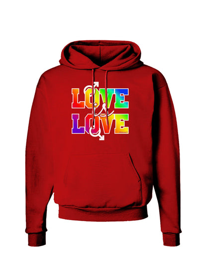 Love Is Love Gay Pride Dark Hoodie Sweatshirt-Hoodie-TooLoud-Red-Small-Davson Sales