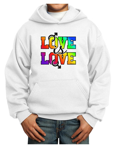 Love Is Love Gay Pride Youth Hoodie Pullover Sweatshirt-Youth Hoodie-TooLoud-White-XS-Davson Sales