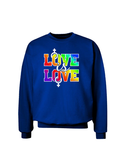 Love Is Love Lesbian Pride Adult Dark Sweatshirt-Sweatshirts-TooLoud-Deep-Royal-Blue-Small-Davson Sales