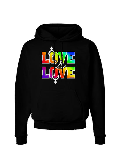 Love Is Love Lesbian Pride Dark Hoodie Sweatshirt-Hoodie-TooLoud-Black-Small-Davson Sales