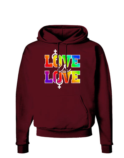 Love Is Love Lesbian Pride Dark Hoodie Sweatshirt-Hoodie-TooLoud-Maroon-Small-Davson Sales