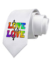 Love Is Love Lesbian Pride Printed White Necktie