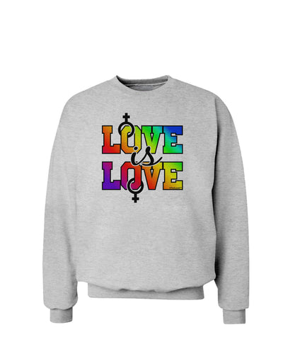 Love Is Love Lesbian Pride Sweatshirt-Sweatshirts-TooLoud-AshGray-Small-Davson Sales