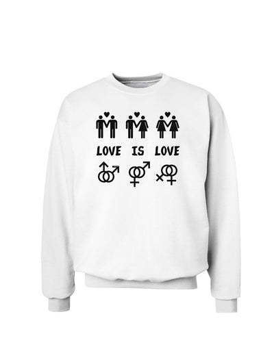 Love Is Love LGBT Marriage Equality Sweatshirt-Sweatshirts-TooLoud-White-Small-Davson Sales