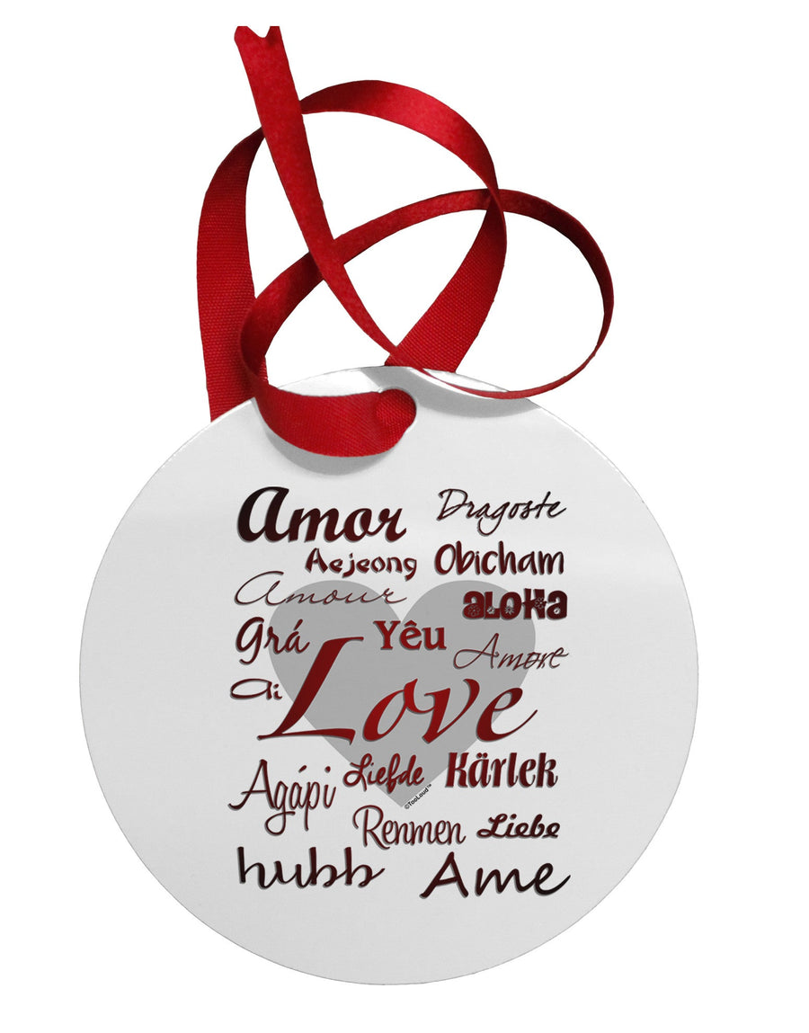 Love Languages Circular Metal Ornament by TooLoud-Ornament-TooLoud-White-Davson Sales