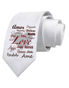 Love Languages Printed White Necktie by TooLoud