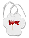 Love Lollipop Paw Print Shaped Ornament-Ornament-TooLoud-White-Davson Sales