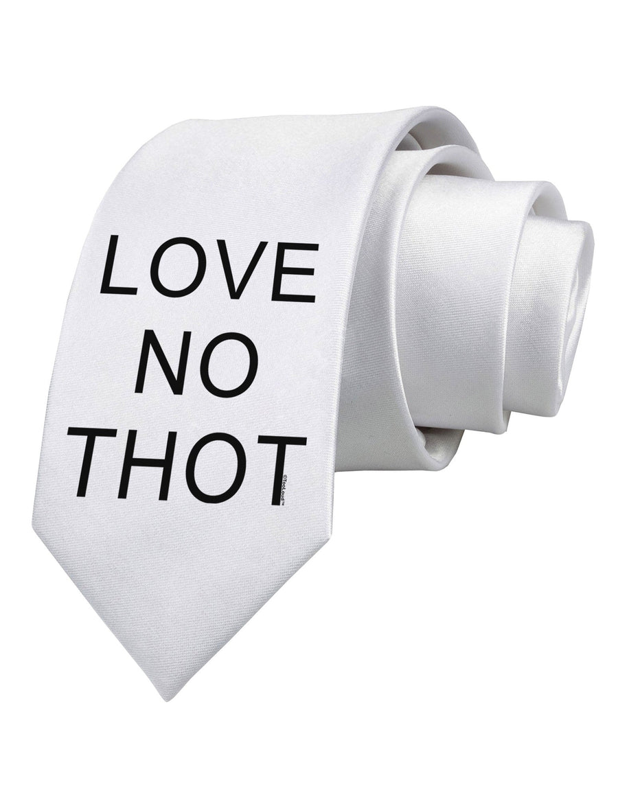 Love No Thot Printed White Necktie