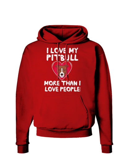 Love Pitbull More Than People Dark Hoodie Sweatshirt-Hoodie-TooLoud-Red-Small-Davson Sales