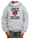 Love Pitbull More Than People Youth Hoodie Pullover Sweatshirt-Youth Hoodie-TooLoud-Ash-XS-Davson Sales