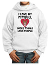 Love Pitbull More Than People Youth Hoodie Pullover Sweatshirt-Youth Hoodie-TooLoud-White-XS-Davson Sales