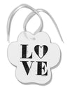 Love Splatter Paw Print Shaped Ornament-Ornament-TooLoud-White-Davson Sales