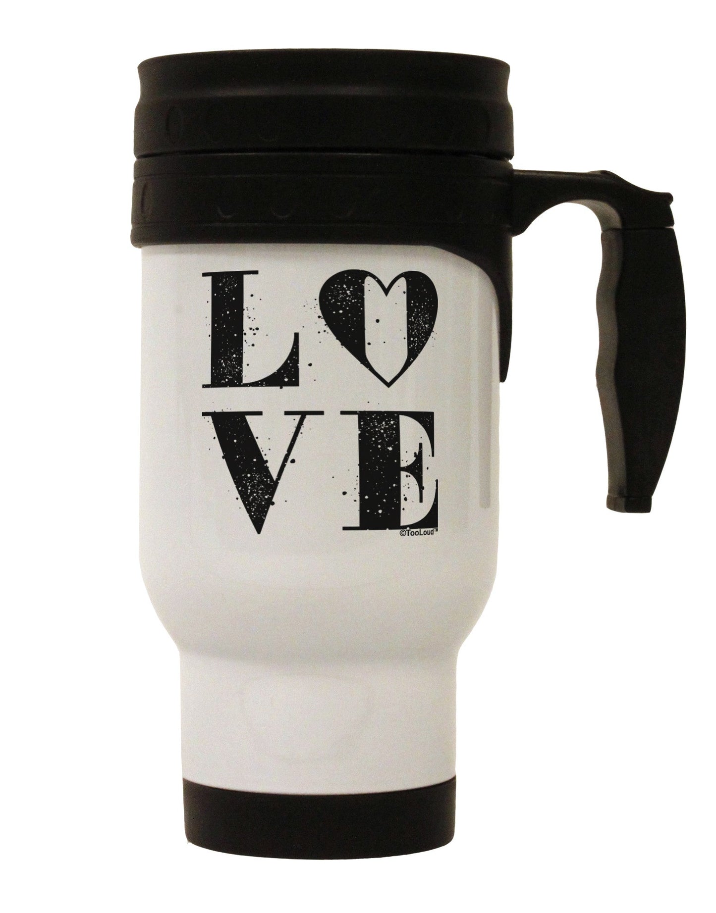 Love Splatter Stainless Steel 14oz Travel Mug-Travel Mugs-TooLoud-White-Davson Sales