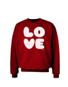 LOVE Text Adult Dark Sweatshirt by TooLoud-Sweatshirts-TooLoud-Deep-Red-Small-Davson Sales