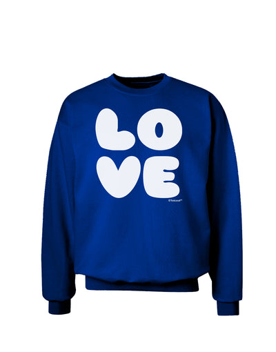 LOVE Text Adult Dark Sweatshirt by TooLoud-Sweatshirts-TooLoud-Deep-Royal-Blue-Small-Davson Sales