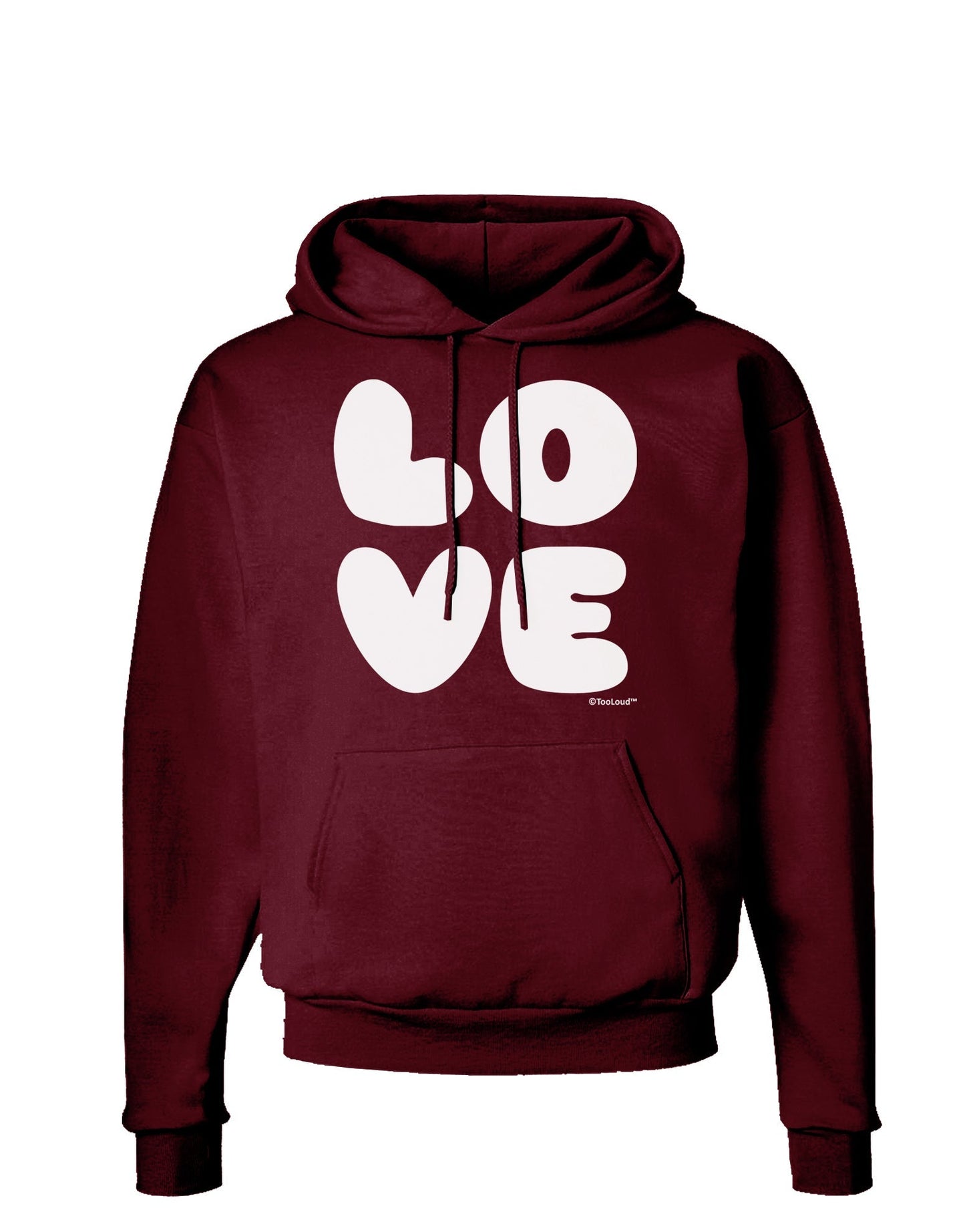 LOVE Text Dark Hoodie Sweatshirt by TooLoud-Hoodie-TooLoud-Maroon-Small-Davson Sales