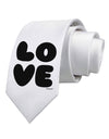 LOVE Text Printed White Necktie by TooLoud