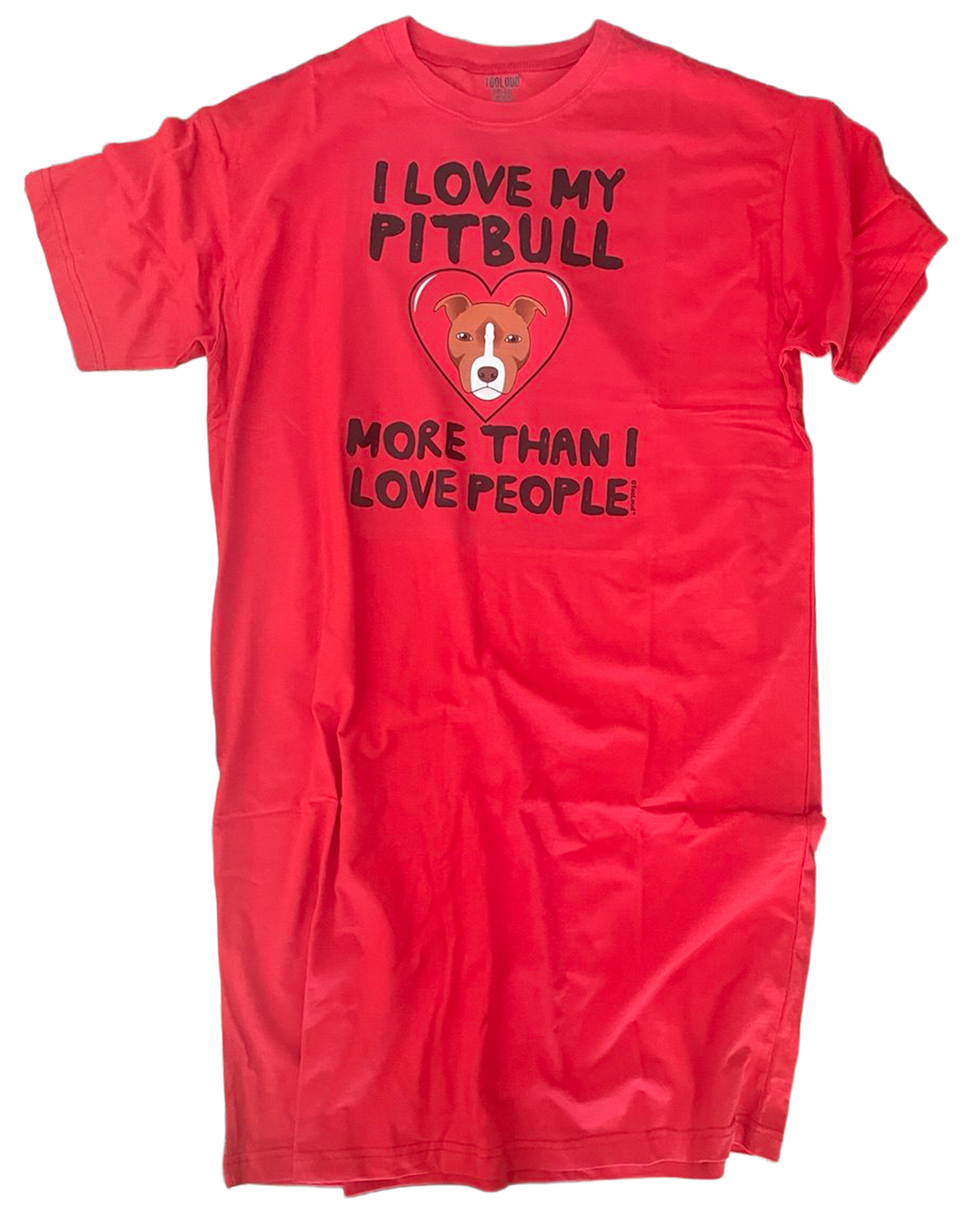 Love Pitbull More Than People Adult Wear Around Night Shirt and Dress