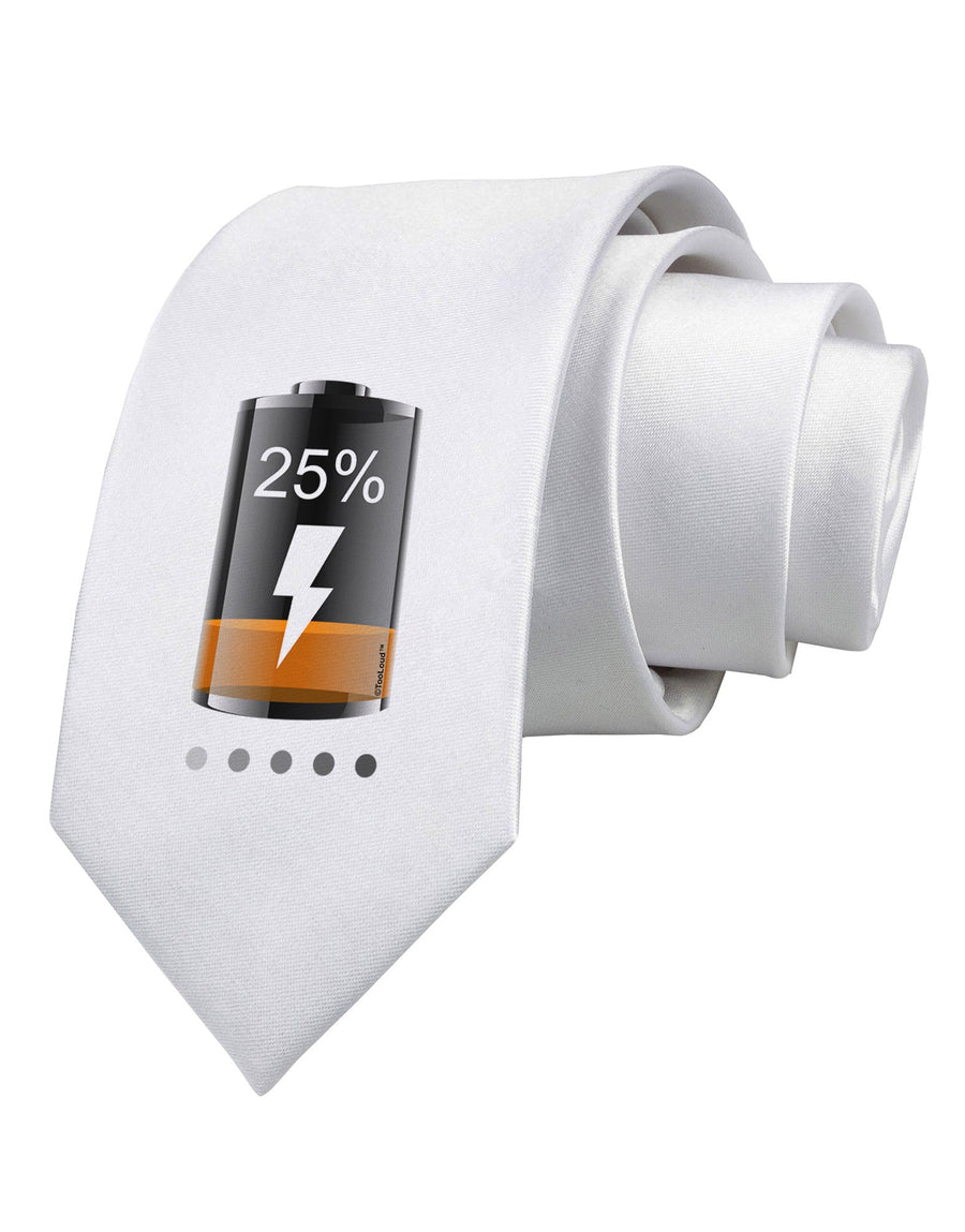 Low Energy 25 Percent Printed White Necktie