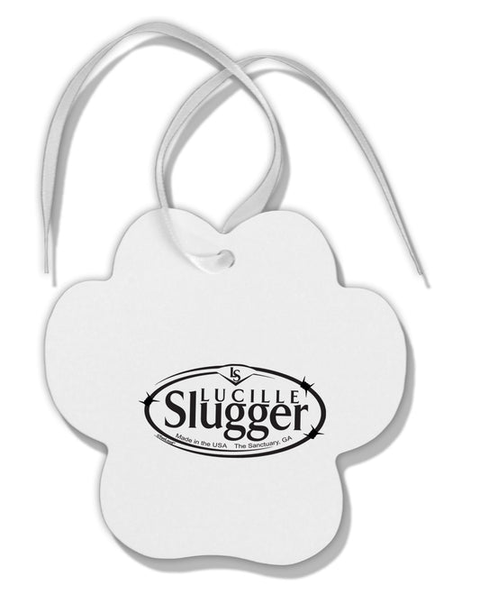 Lucille Slugger Logo Paw Print Shaped Ornament by TooLoud-Ornament-TooLoud-White-Davson Sales