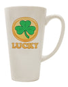 Lucky 16 Ounce Conical Latte Coffee Mug - Expertly Crafted by TooLoud-Conical Latte Mug-TooLoud-White-Davson Sales