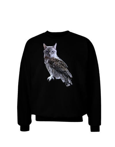 Lucky Cat Owl Adult Dark Sweatshirt-Sweatshirts-TooLoud-Black-Small-Davson Sales