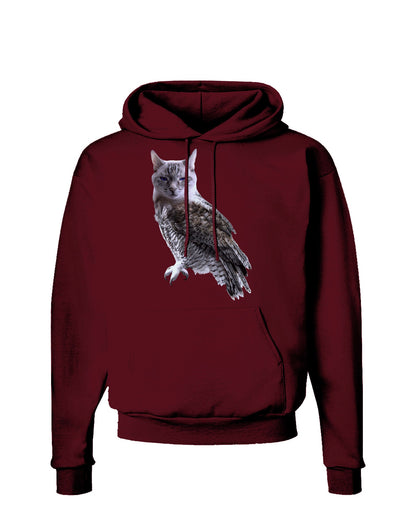 Lucky Cat Owl Dark Hoodie Sweatshirt-Hoodie-TooLoud-Maroon-Small-Davson Sales