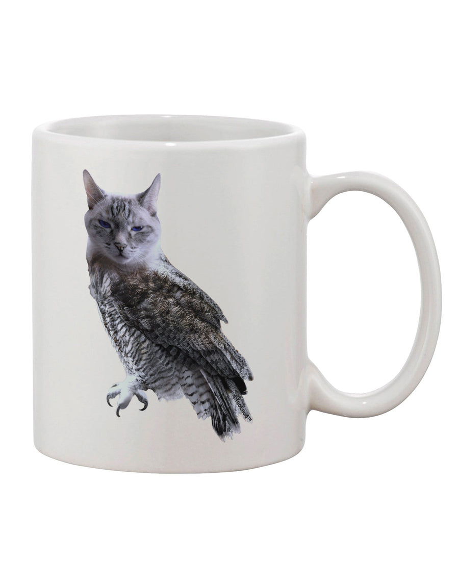 Lucky Cat Owl Printed 11 oz Coffee Mug - Expertly Crafted Drinkware-11 OZ Coffee Mug-TooLoud-White-Davson Sales