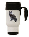 Lucky Cat Owl Stainless Steel 14oz Travel Mug-Travel Mugs-TooLoud-White-Davson Sales