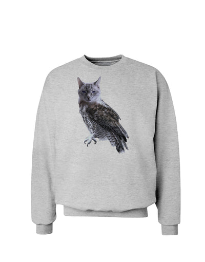 Lucky Cat Owl Sweatshirt-Sweatshirts-TooLoud-AshGray-Small-Davson Sales